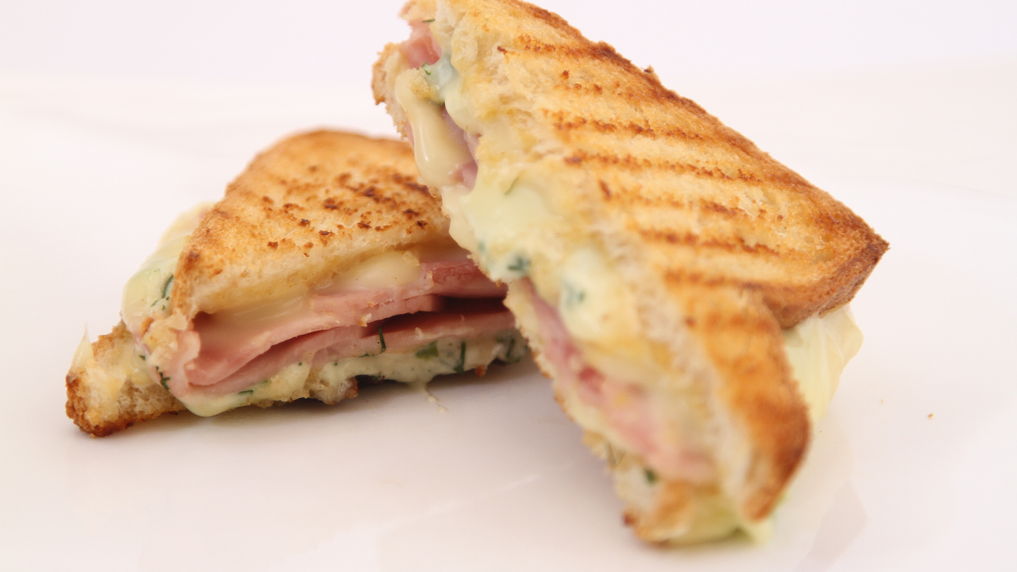 Grilled Ham, Brie, and Apple Sandwich