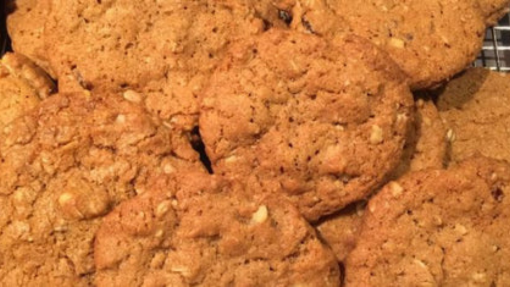 Crispy Oatmeal Raisin & Candied Ginger Cookies